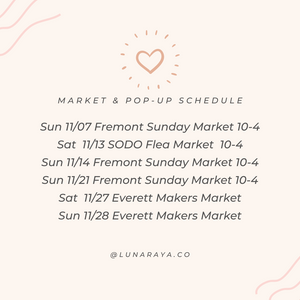November 2021 Pop-Up and Market Schedule!