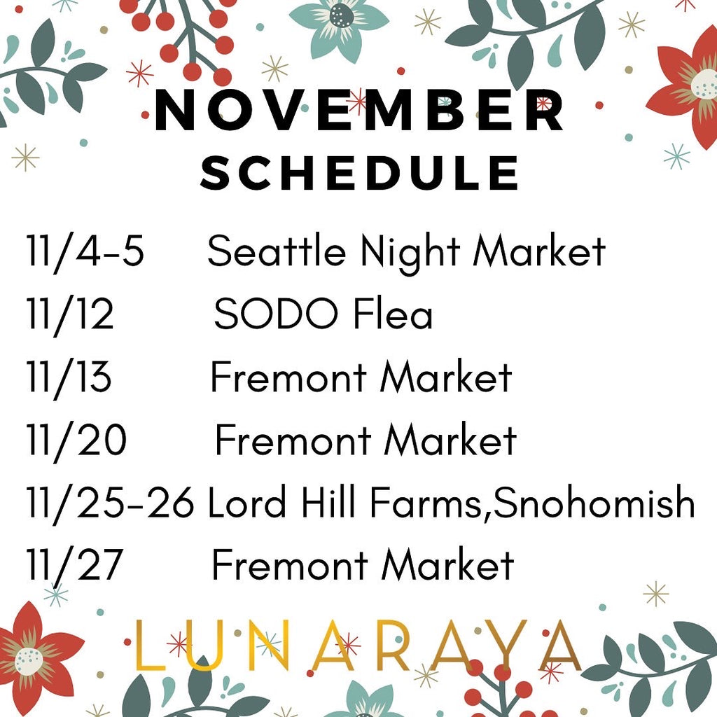 Holiday season Schedule !!❤️❤️❤️